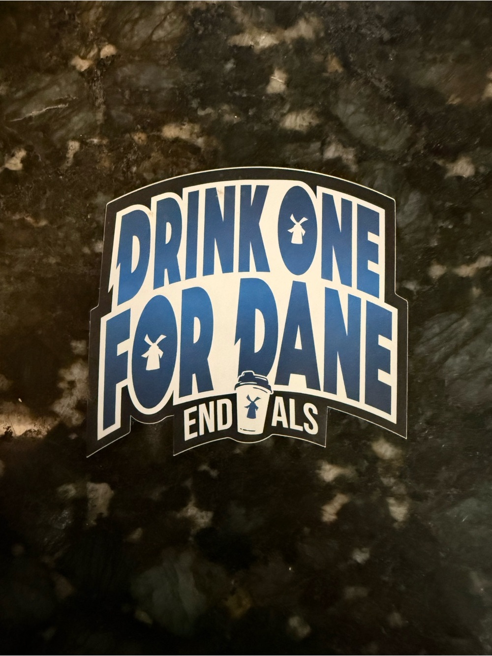 Dutch Bros Drink One For Dane Blue Sticker